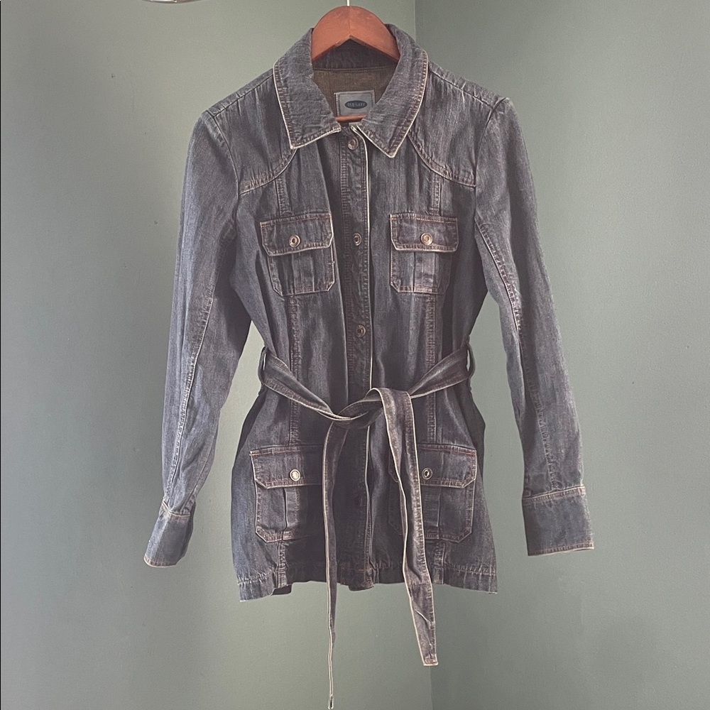 Old Navy Dark Denim Belted Jacket